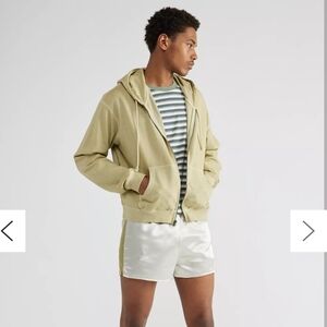 BDG | Men's Ivory/Olive Striped Daytona Satin Drawstring Waist Shorts NWOT